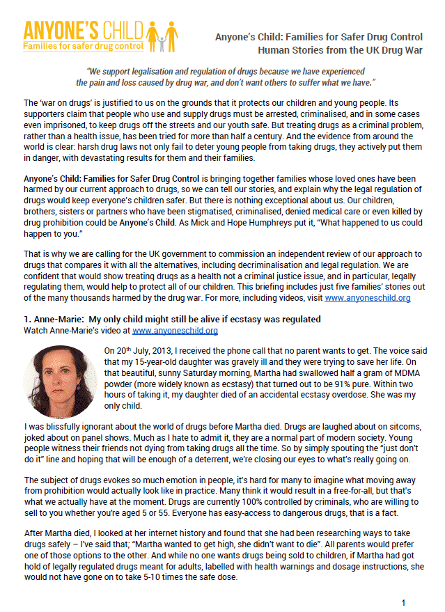 Human stories from the UK drug war