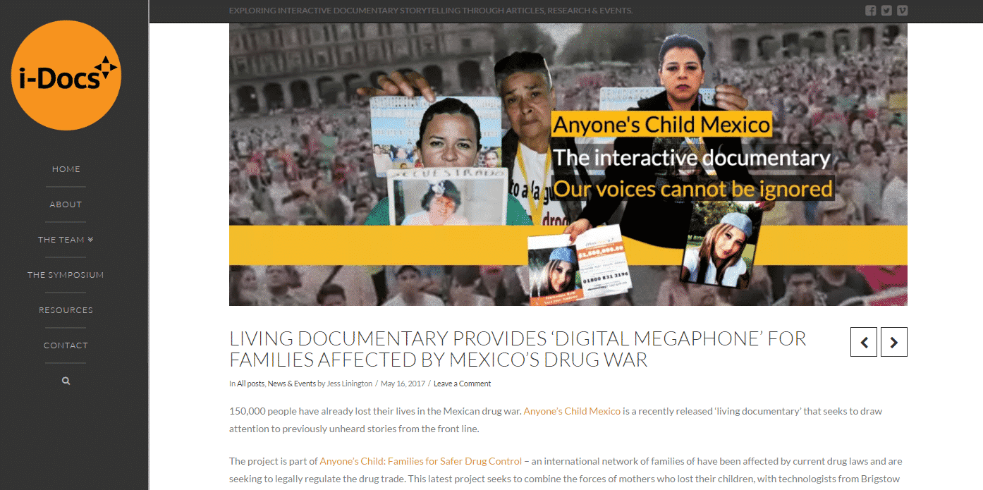 Anyone's Child Mexico interactive documentary