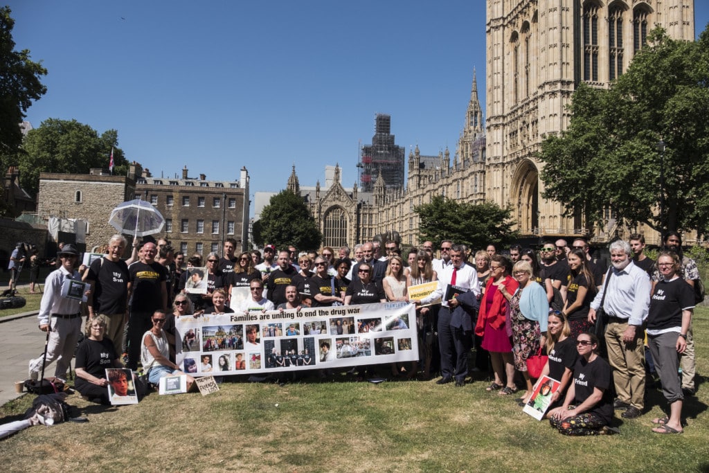 Anyone's Child families outside parliament with MPs